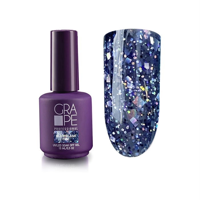 Grape Гель-лак Glass Fire Gel Color Blue, 15 мл Grape_ColorBlue - фото 15508