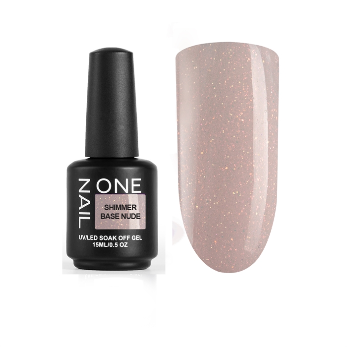 One Nail База Shimmer Base Nude, 15мл One_BaseShimmerNude15 - фото 16433