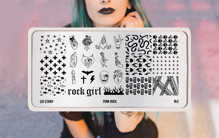 Go Stamp Пластина для стемпинга №003 Punk rock* Gostamp_plastina003