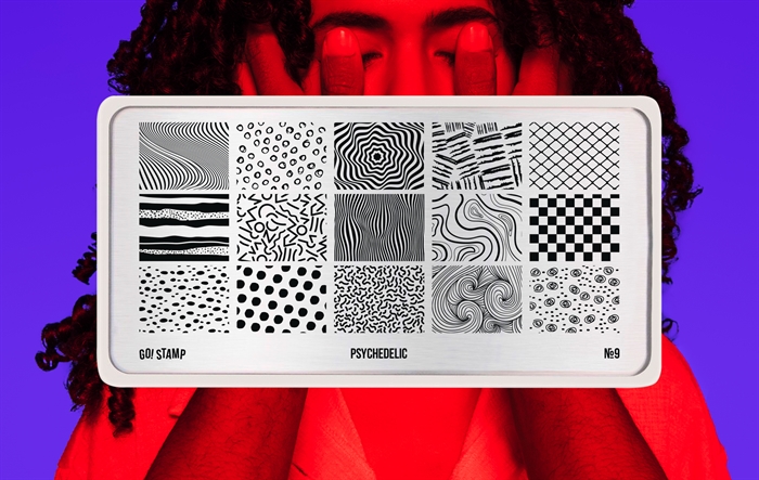 Go Stamp Пластина для стемпинга №009 Psychedelic* Gostamp_plastina009