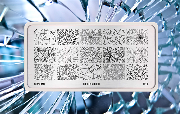 Go Stamp Пластина для стемпинга №096 Broken Mirror* Gostamp_plastina096
