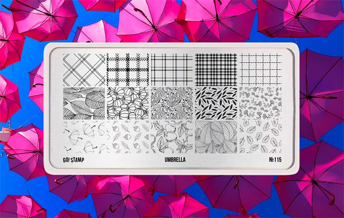 Go Stamp Пластина для стемпинга №115 Umbrella* Gostamp_plastina115