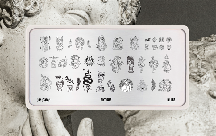 Go Stamp Пластина для стемпинга №182 Antique Gostamp_plastina182