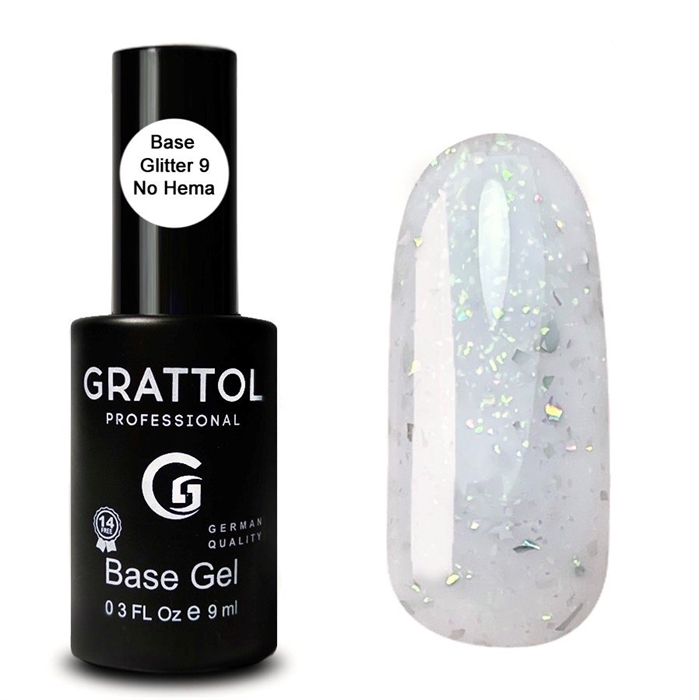 Grattol База Rubber Base Glitter №009 Marble, 9мл* Grattol_baseglitter09 - фото 21102