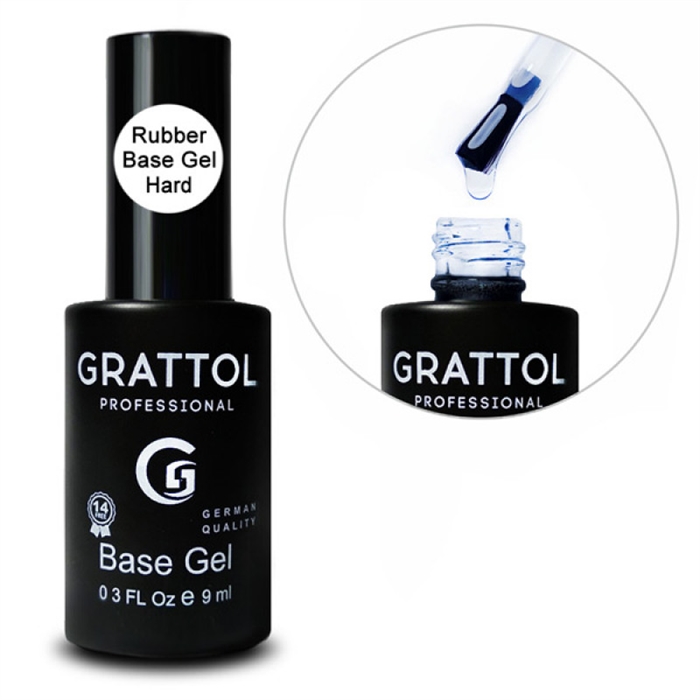 Grattol База Rubber Base Gel Hard, 9мл* Grattol_Hard_9 - фото 21254