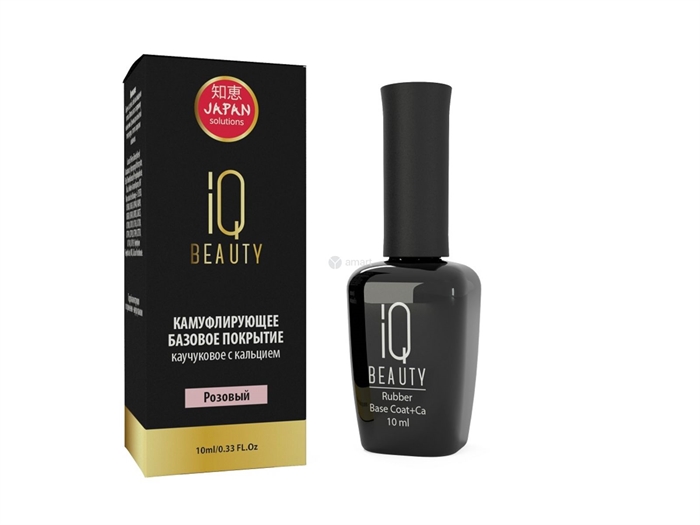 IQ BEAUTY Камуфлирующее базовое покрытие каучуковое с кальцием (розовый), 10мл IQNB02 - фото 21536