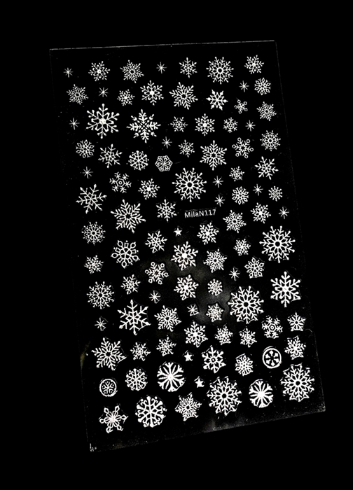 MILA Наклейки Снежинки серебро MilaN117