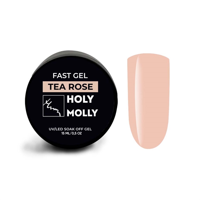 Holy Molly Гель Fast Gel TEA ROSE,15ml HM_GelTEAROSE_15 - фото 32202