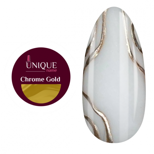 Unique Гель-краска Chrome gold, 5гр Unique_Chromegold_5 - фото 35416