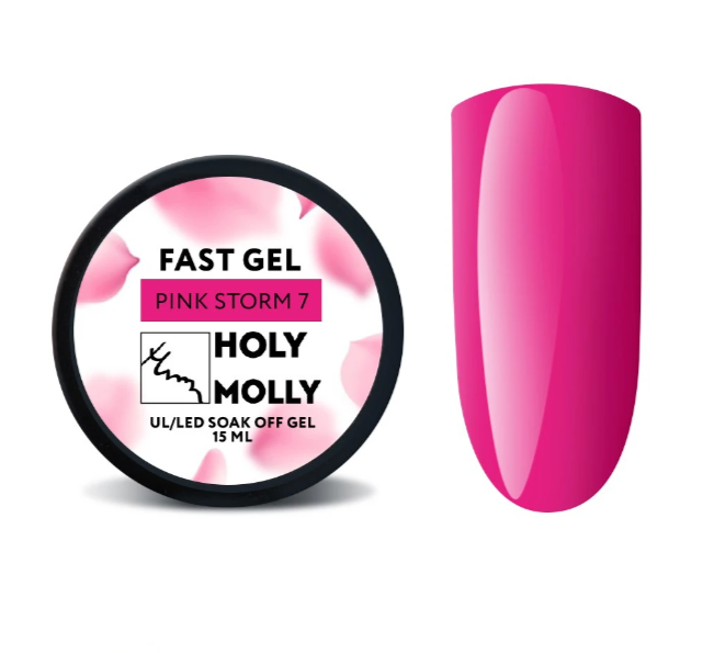 Holy Molly Гель Fast Gel PINK STORM №07, 15ml HM_GELPINKSTORM7-15 - фото 38011