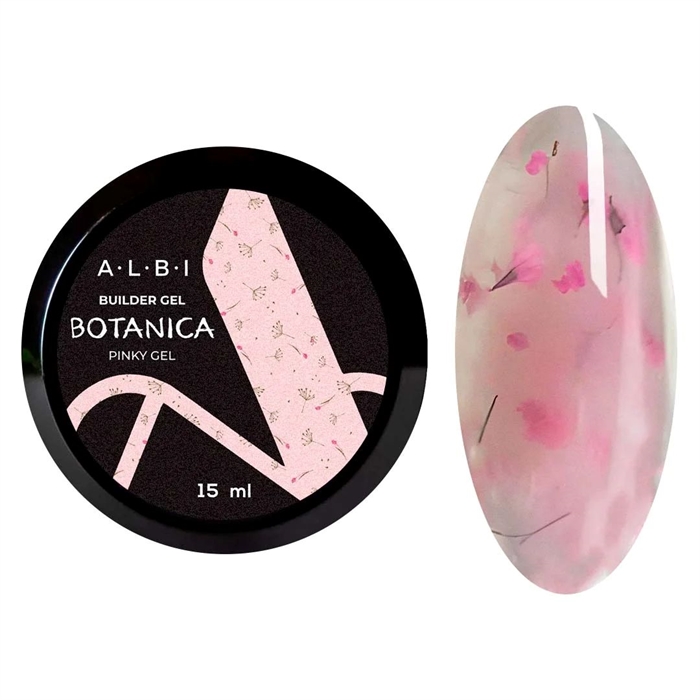 ALBI Гель скульптурный BOTANIKA Pinky (с сухоцветами) 15мл Albi_Pinky 15 - фото 40343