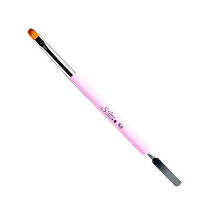 Soline Кисть для полигеля №8 круглая, розовая 54525