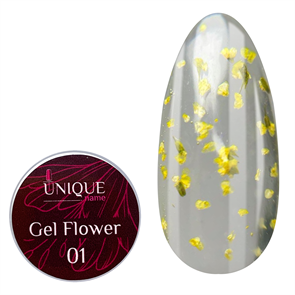 Unique Гель Gel Flower №01, 5мл (желтый) Unique_GelFlower01_5