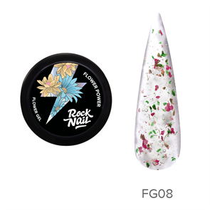 Rock Nail, Гель для наращивания Flower Power FG08 Rock n Rose, 10мл
