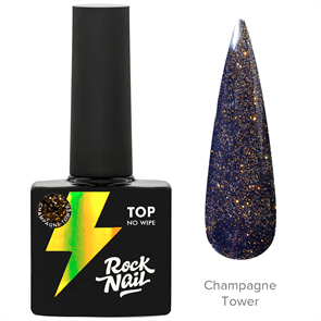 Топ RockNail светоотражающий Champagne Tower 10мл RockNail_TopSVChampagneTower