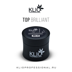 Klio Топ Brilliant без липкого слоя, 30мл (широкое горлышко) Klio_topbrilliantnowipe_30sh