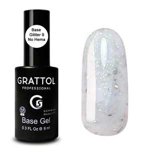 Grattol База Rubber Base Glitter №009 Marble, 9мл* Grattol_baseglitter09