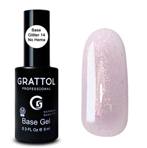 Grattol База Rubber Base Glitter №014 No Hema, 9мл* Grattol_baseglitter14