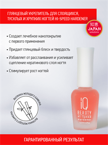 IQ BEAUTY Глянцевый укрепитель ногтей (New Design), 12.5мл