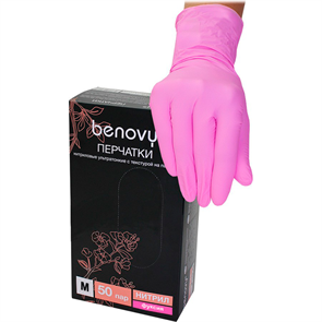 Перчатки BENOVY M фуксия 50 пар Benovy_mfuchsia