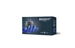 Перчатки BENOVY S сиренево-голубой 50 пар текстурир. на пальцах ME6LB35BS82