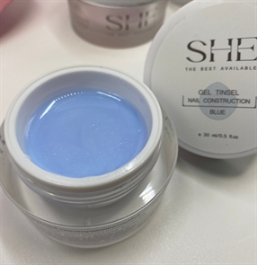 SHE GEL CONSTRUCTION TINSEL BLUE, 30мл