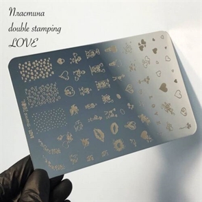 Double Пластина для стемпинга Love, 9,5*14,5см Double_plastinalove