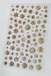 MILA Наклейки Снежинки голография светлое золото  005 Mila_stickers005