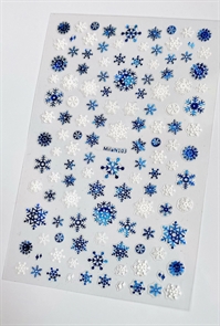 MILA Наклейки Снежинки белые+синие голо
