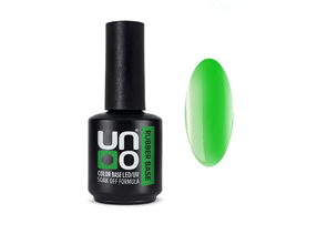 Uno База Rubber Камуфлирующее базовое покрытие для гель-лака Base Neon Green, 12мл