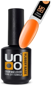 Uno База Rubber Камуфлирующее базовое покрытие для гель-лака Base Neon Orange, 12мл