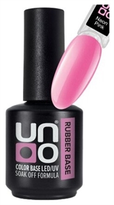 Uno База Rubber Камуфлирующее базовое покрытие для гель-лака Base Neon Pink, 12мл Uno_baserubberNeonPink_12