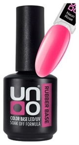 Uno База Rubber Камуфлирующее базовое покрытие для гель-лака Base Neon Rose, 12мл