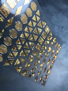 MILA Наклейки Квадраты, ромбы, треугольники золото голо  (F311)