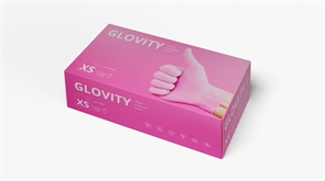 Glovity Перчатки нитриловые розовые  XS, 50пар Glovity Перчатки нитриловые черные M, 50пар-1