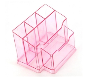 Подставка для кистей №77 прозрачная-розовая 54500