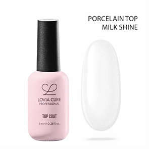 {{photo.Alt || photo.Description || 'ТОП Фарфоровый молочный БЛЕСК без липкого слоя UV/LED Porcelain Milk Shine8 мл, LOVIA CURE'}}
